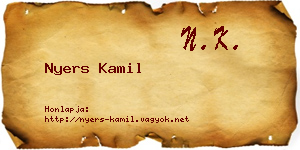 Nyers Kamil névjegykártya